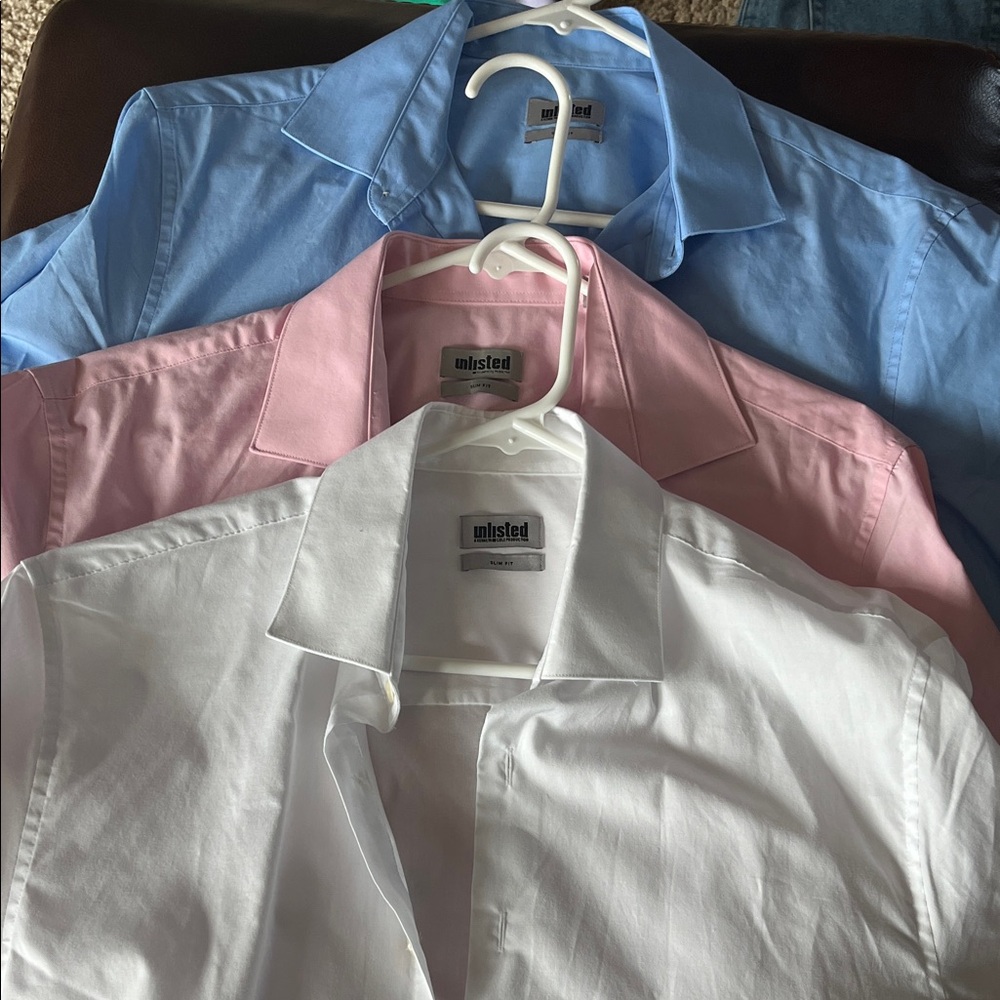 Unlisted by Kenneth Cole Men's Dress Shirts - White, Pink & Light Blue Trio